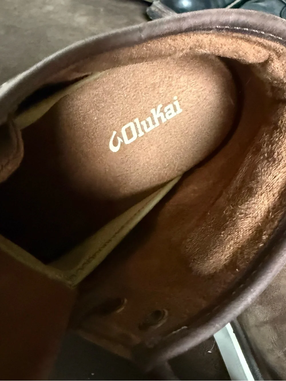 OluKai Men's Brown Leather Chukka Boots with Tan Accent